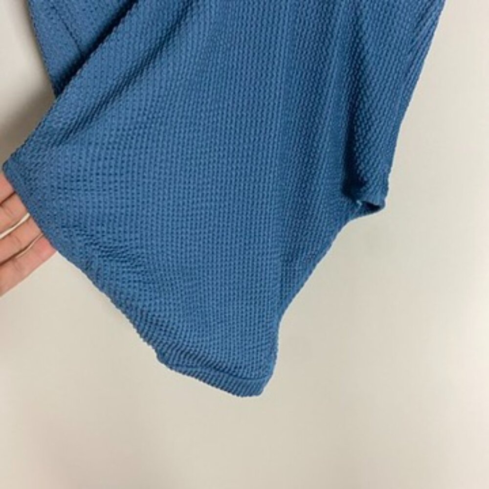 Kindred Bravely Maternity Crinkle One Piece Swimsuit Womens Medium Blue Ribbed - Picture 4 of 9